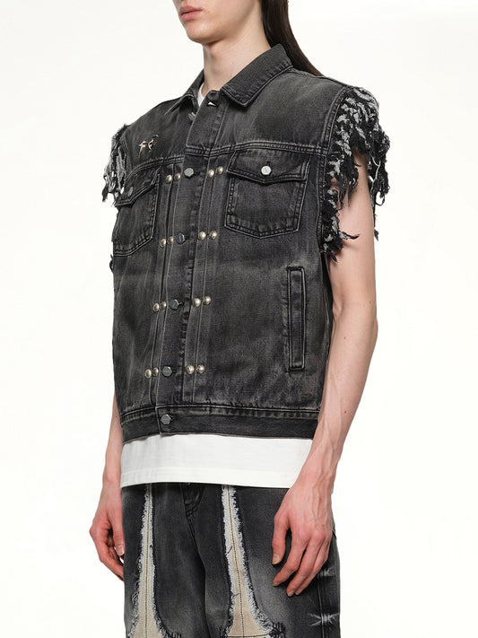 TC Angels Denim Vest in Black