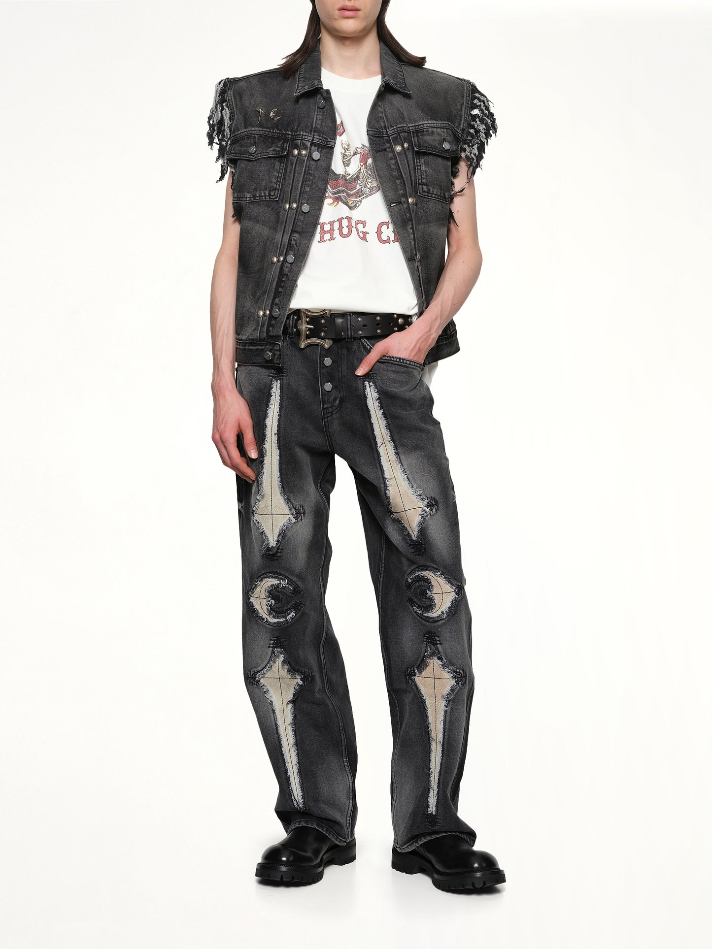 TC Angels Denim Vest in Black