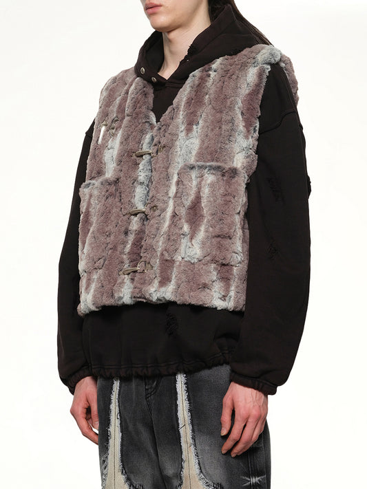 TC Skull Fur Vest in Ivory
