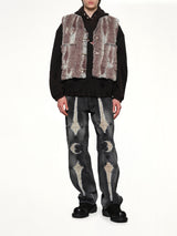 TC Skull Fur Vest in Ivory
