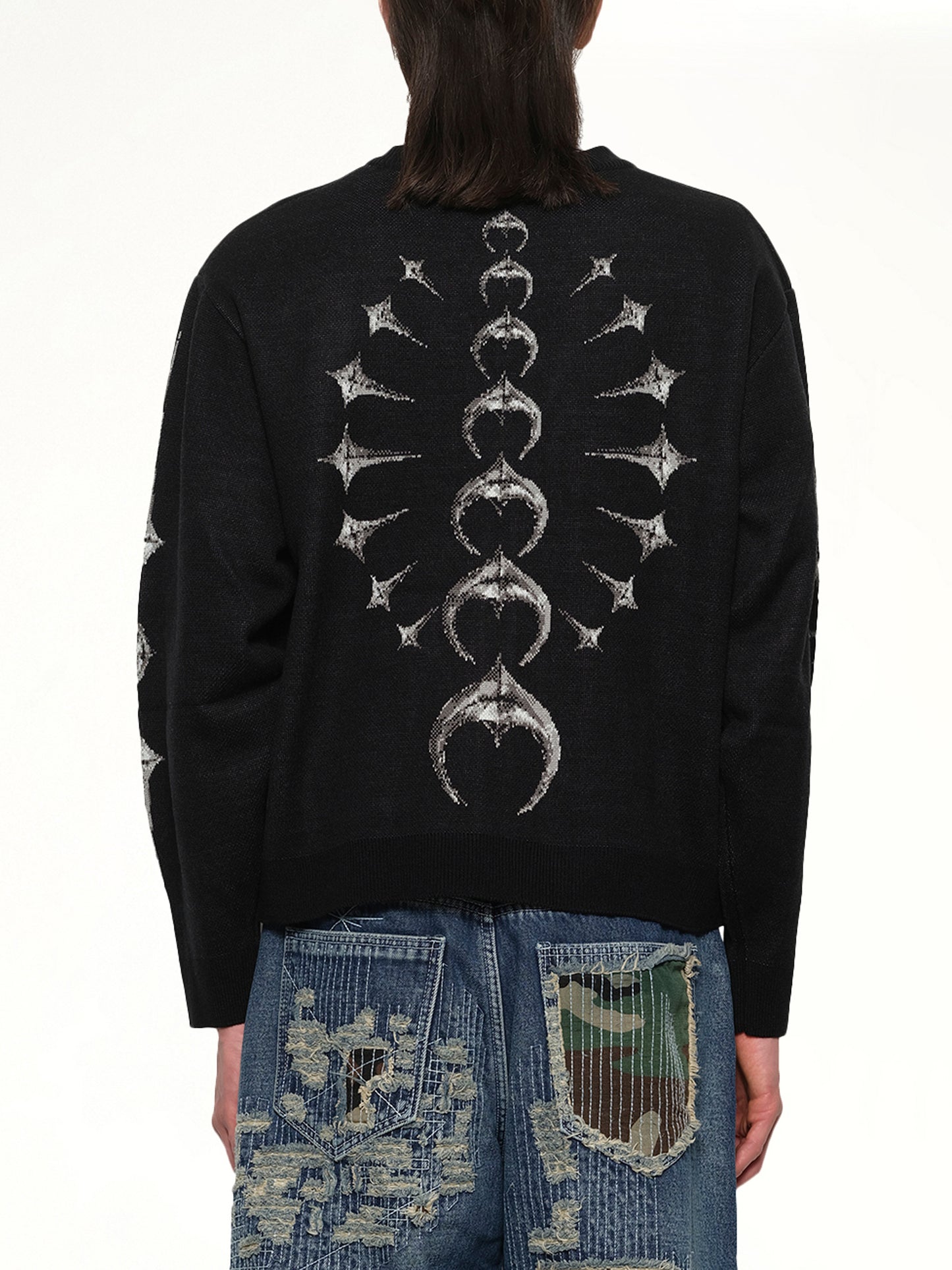 TC Bone Knit Cardigan in Black