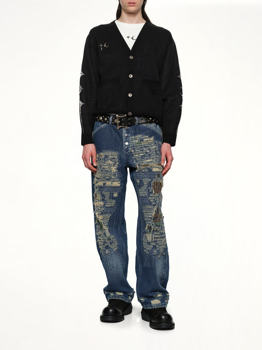 TC Bone Knit Cardigan in Black