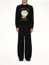 Kawaii Tennis Boy Knit Sweater in Black