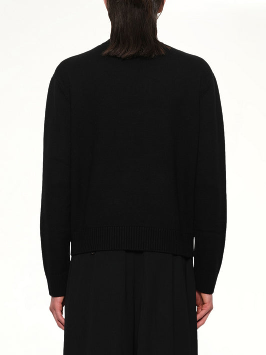 Kawaii Tennis Boy Knit Sweater in Black