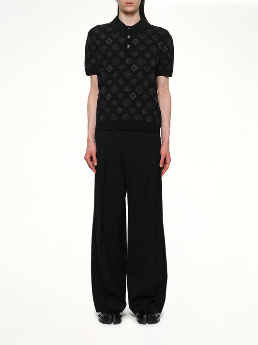 City Jacquard Polo in Black