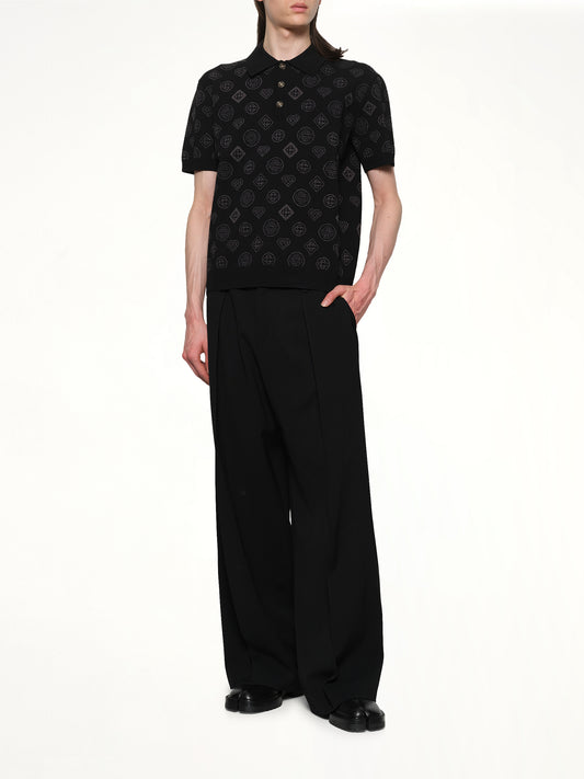 City Jacquard Polo in Black