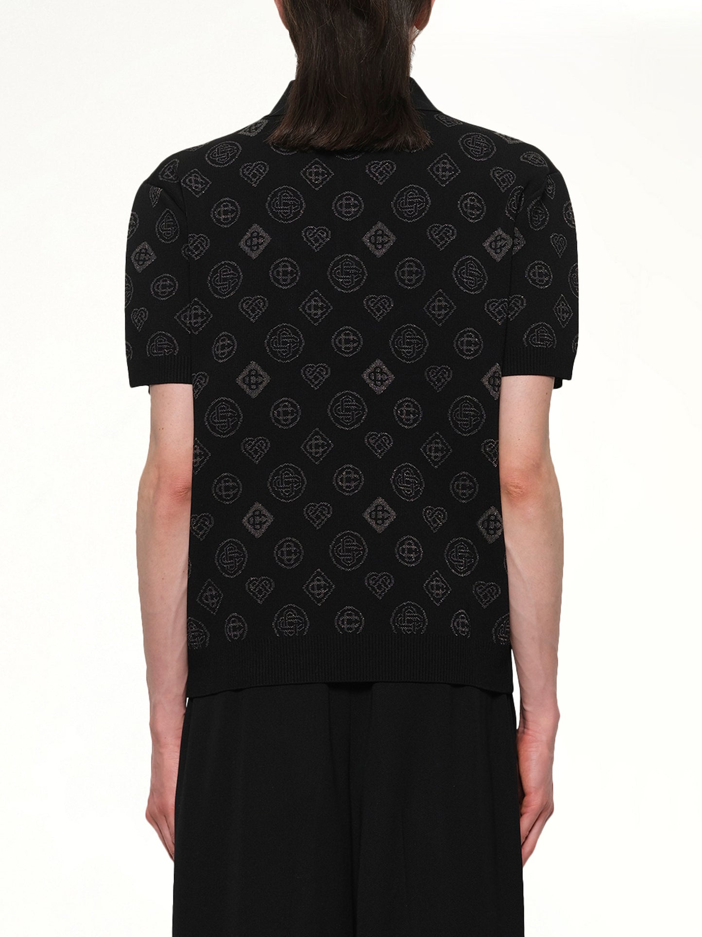 City Jacquard Polo in Black