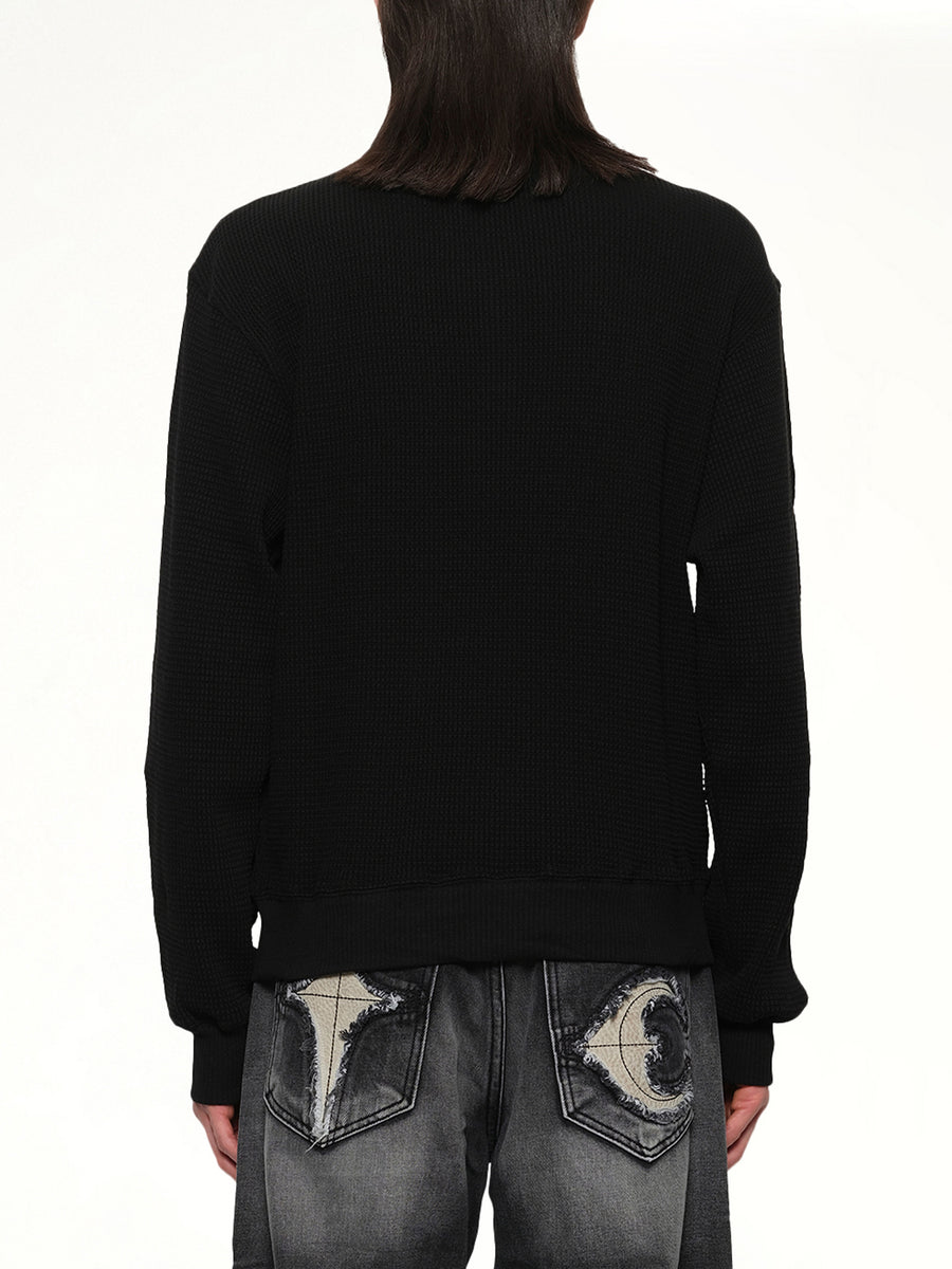 TC Long Sleeve Polo in Black