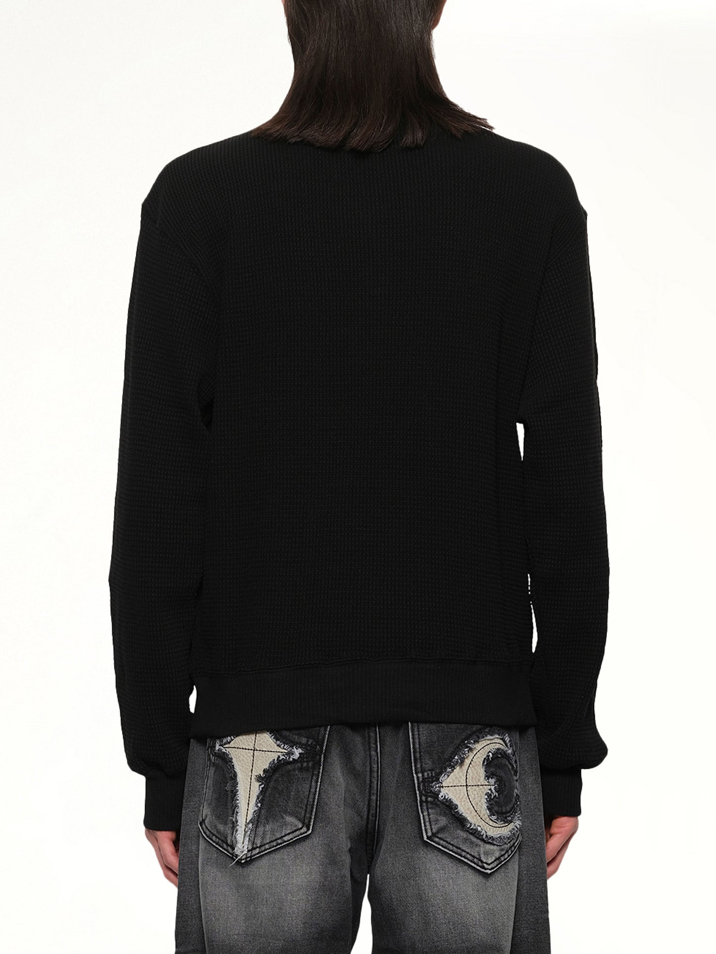 TC Long Sleeve Polo in Black