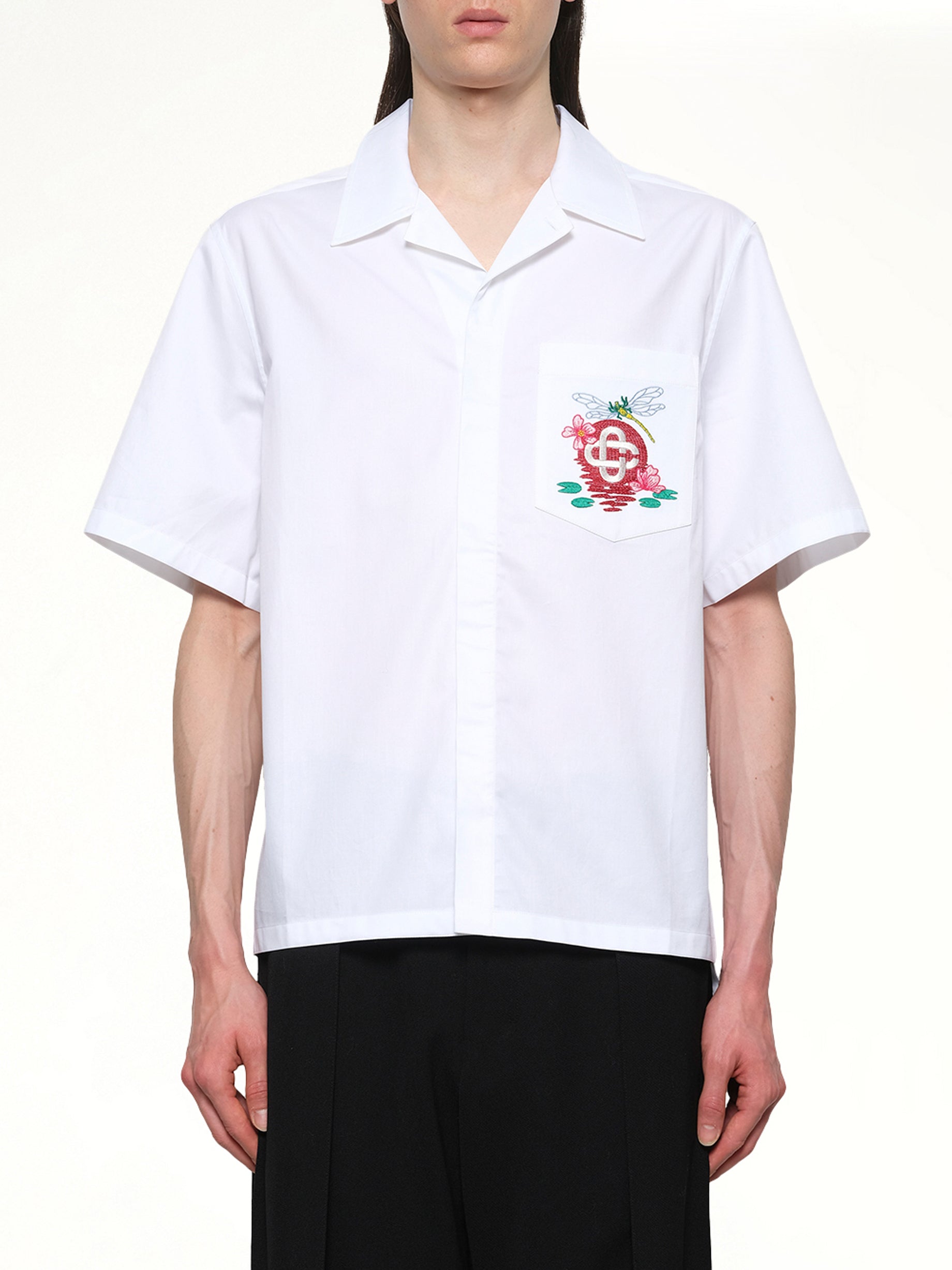 Dragonfly Floral Shirt in White