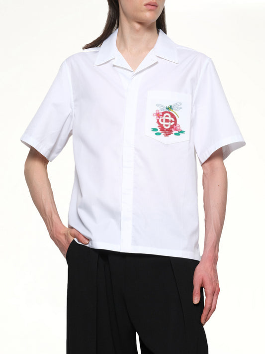 Dragonfly Floral Shirt in White