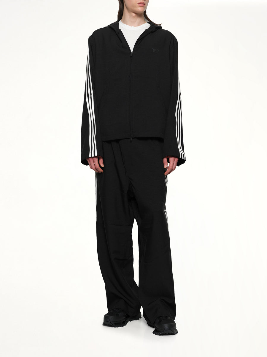 Hooded Track Top 3-Stripes in Black