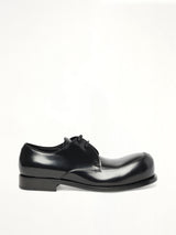 Round Toe Derby in Black Side View | MARNI