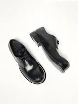 Round Toe Derby in Black Top View | MARNI