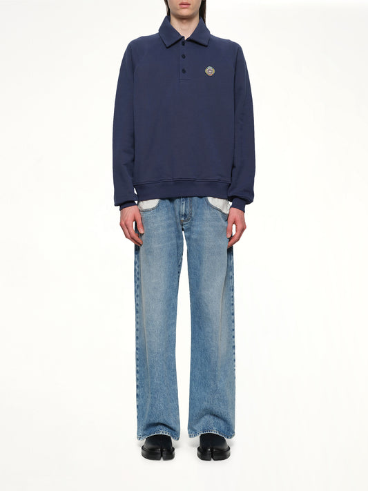 Collar Sweatshirt in Navy