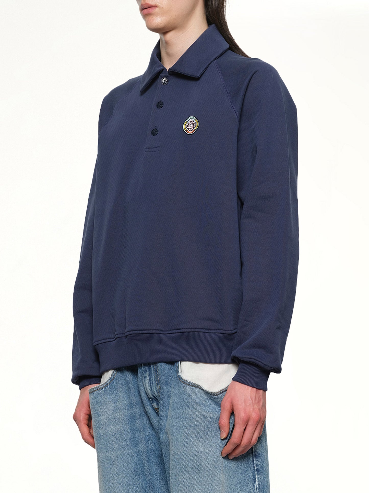 Collar Sweatshirt in Navy