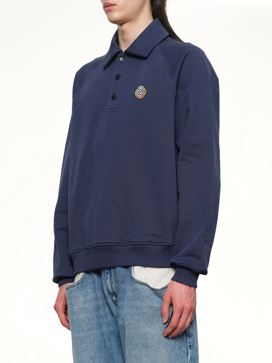 Collar Sweatshirt in Navy