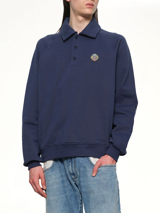 Collar Sweatshirt in Navy