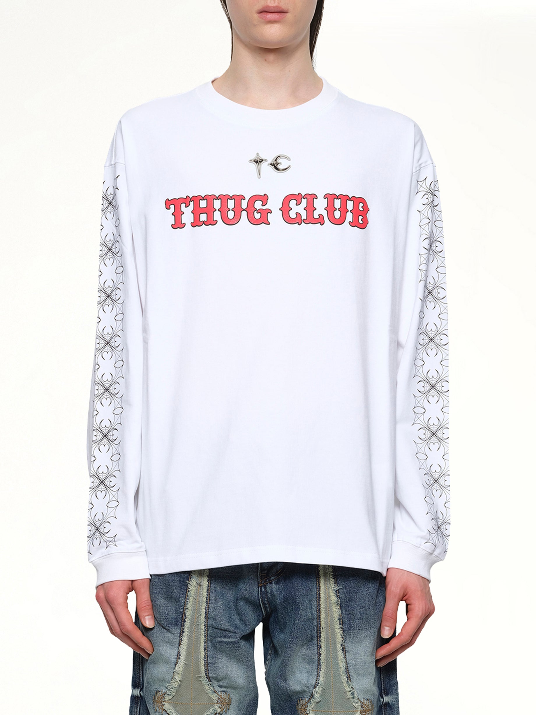 TC Pattern Long-Sleeve in White