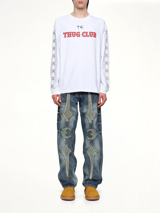 TC Pattern Long-Sleeve in White