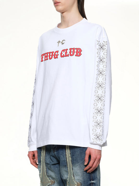 TC Pattern Long-Sleeve in White
