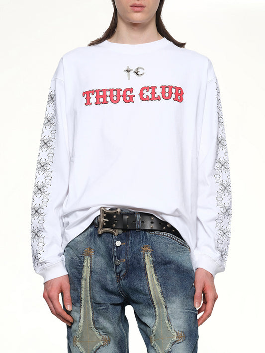 TC Pattern Long-Sleeve in White