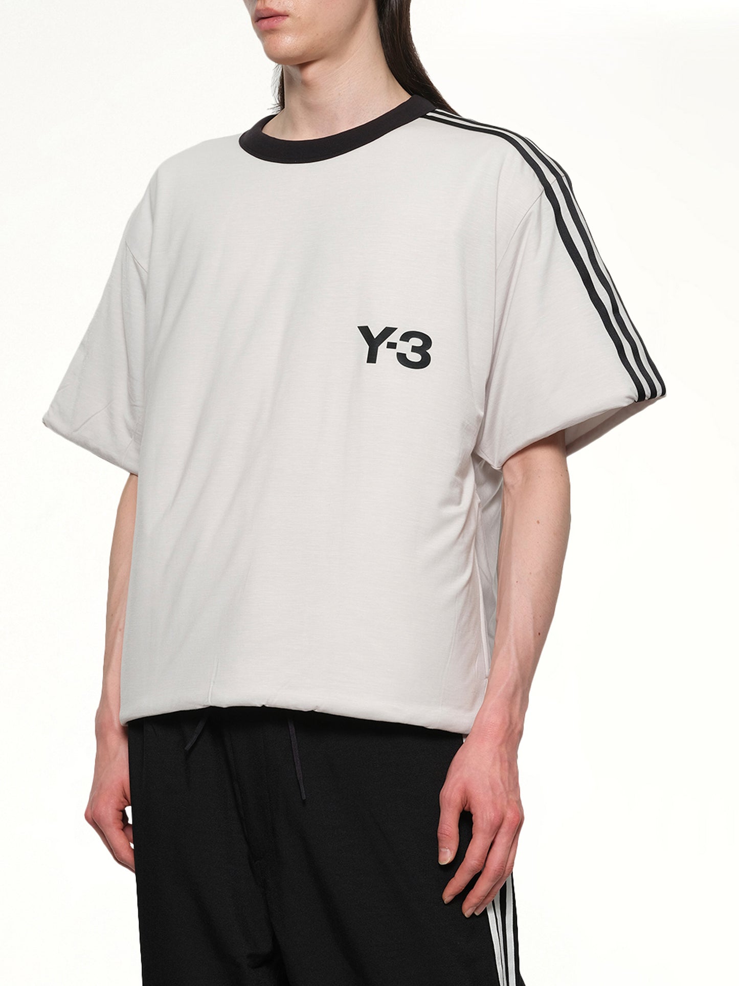 Padded Short Sleeve T-Shirt 3-Stripes in Grey