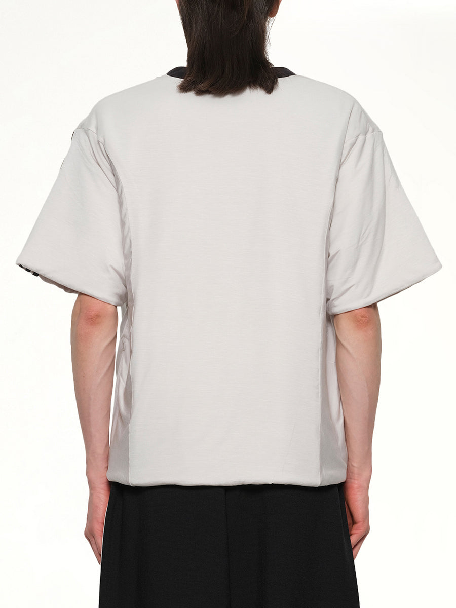Padded Short Sleeve T-Shirt 3-Stripes in Grey