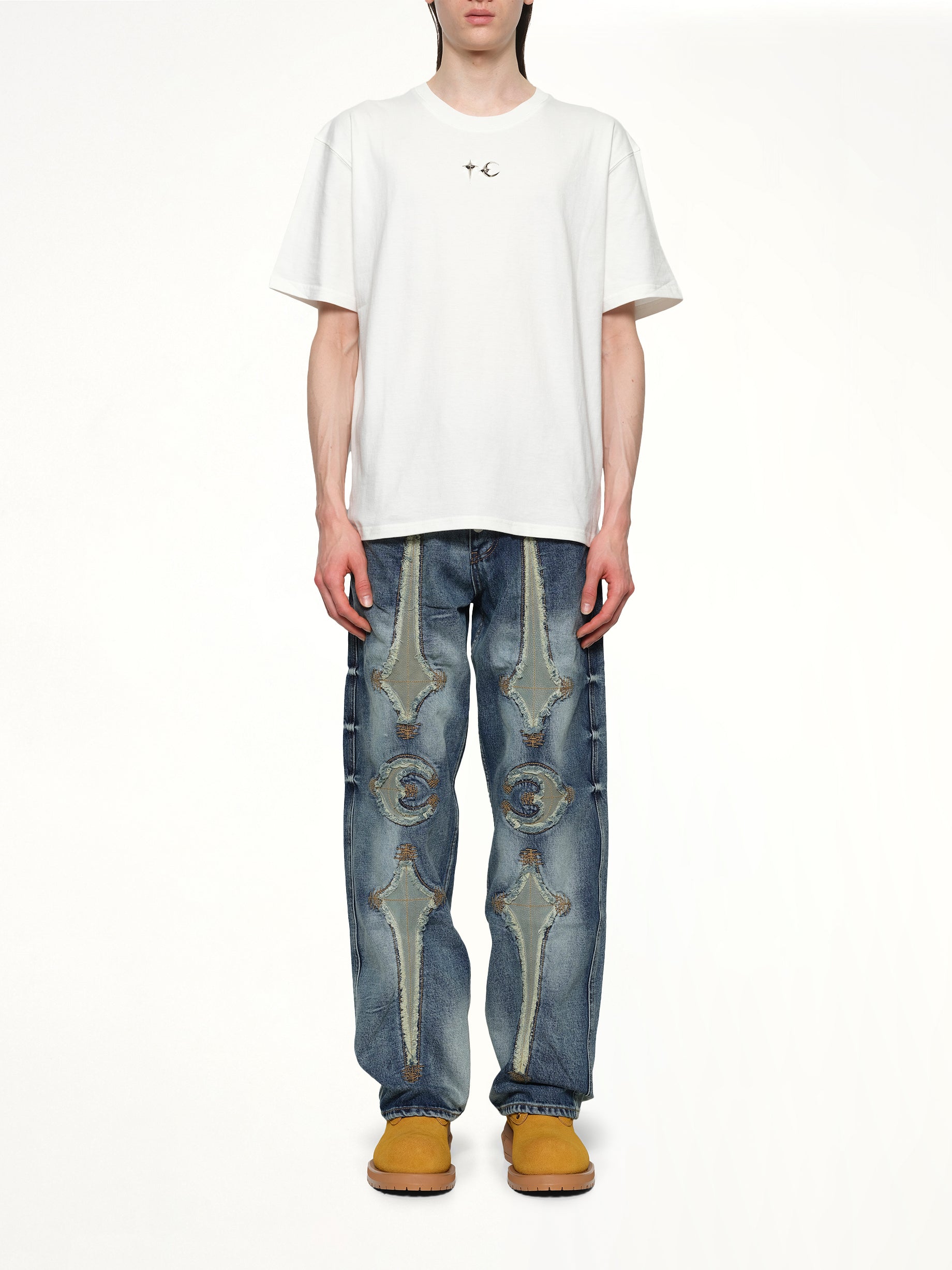 ホワイトのTCベーシックTシャツ