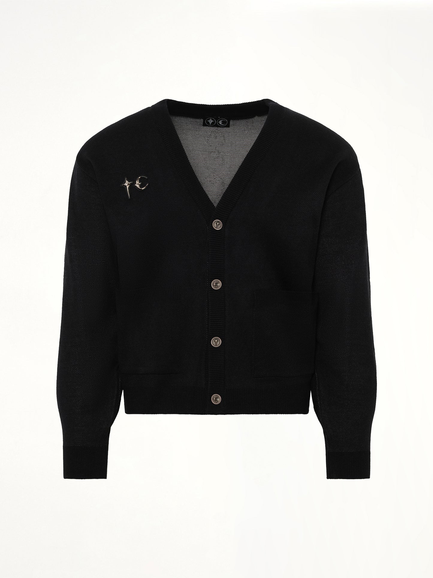 TC Bone Knit Cardigan in Black