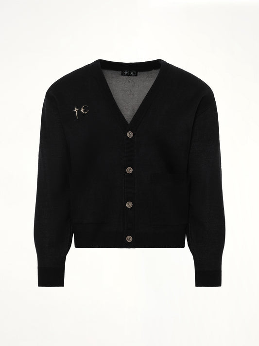 TC Bone Knit Cardigan in Black