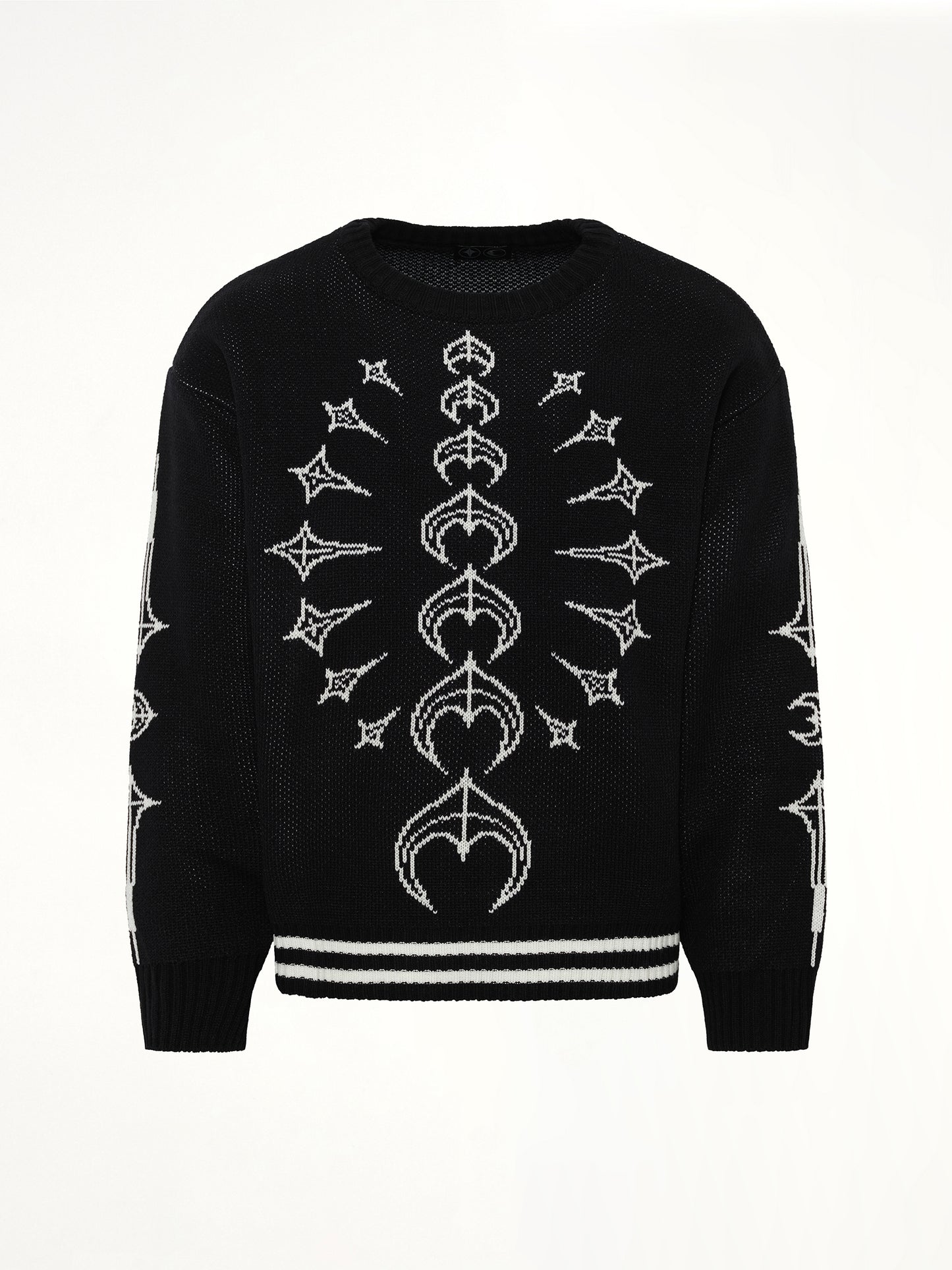TC Bone Knit Sweater in Black/White