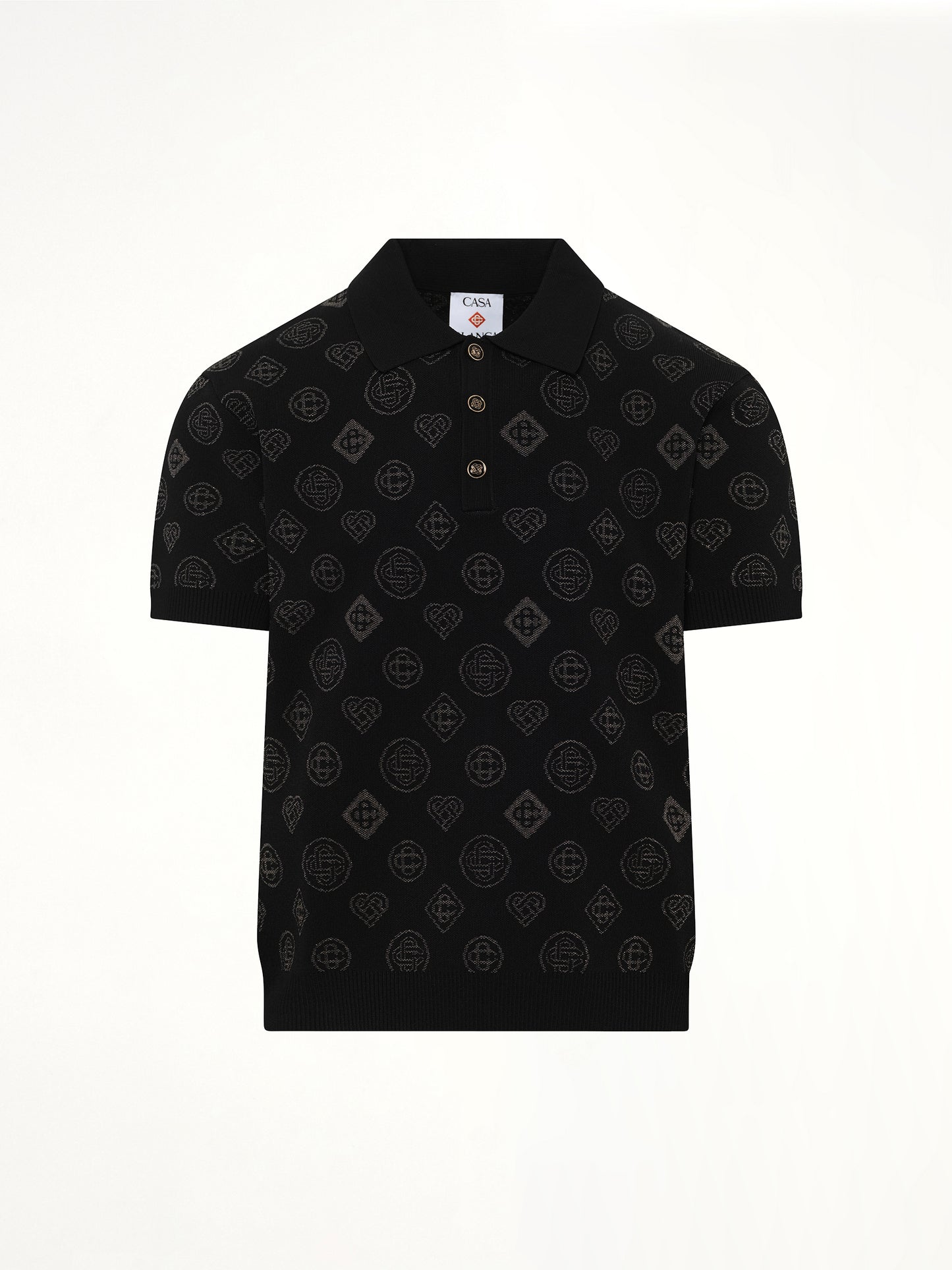 City Jacquard Polo in Black
