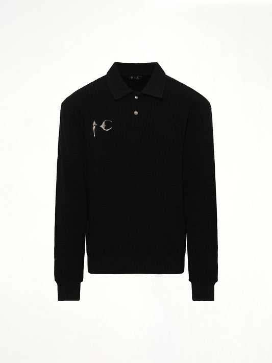 TC Long Sleeve Polo in Black