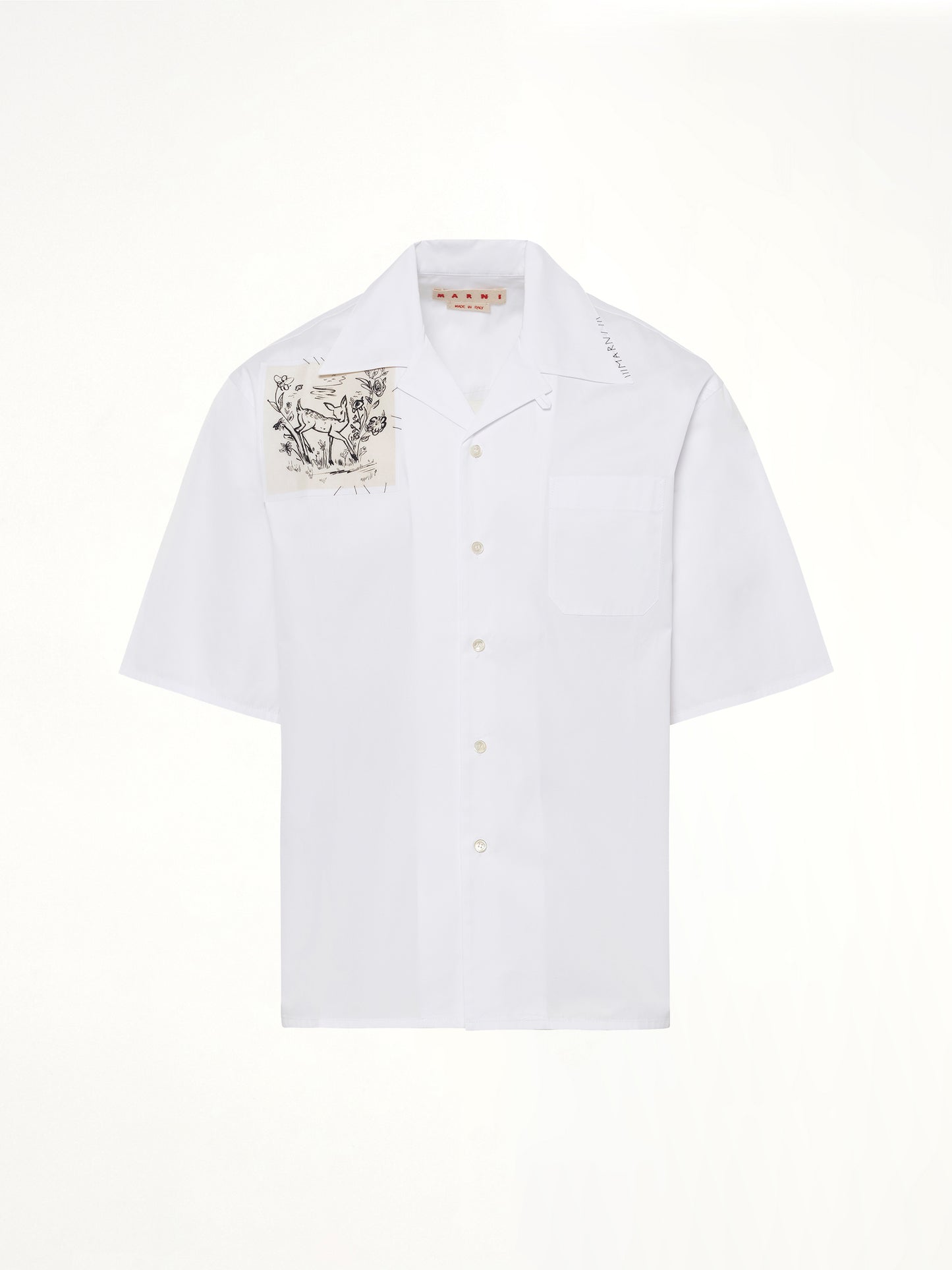 Cotton Poplin Short Sleeve Shirt in Lily White