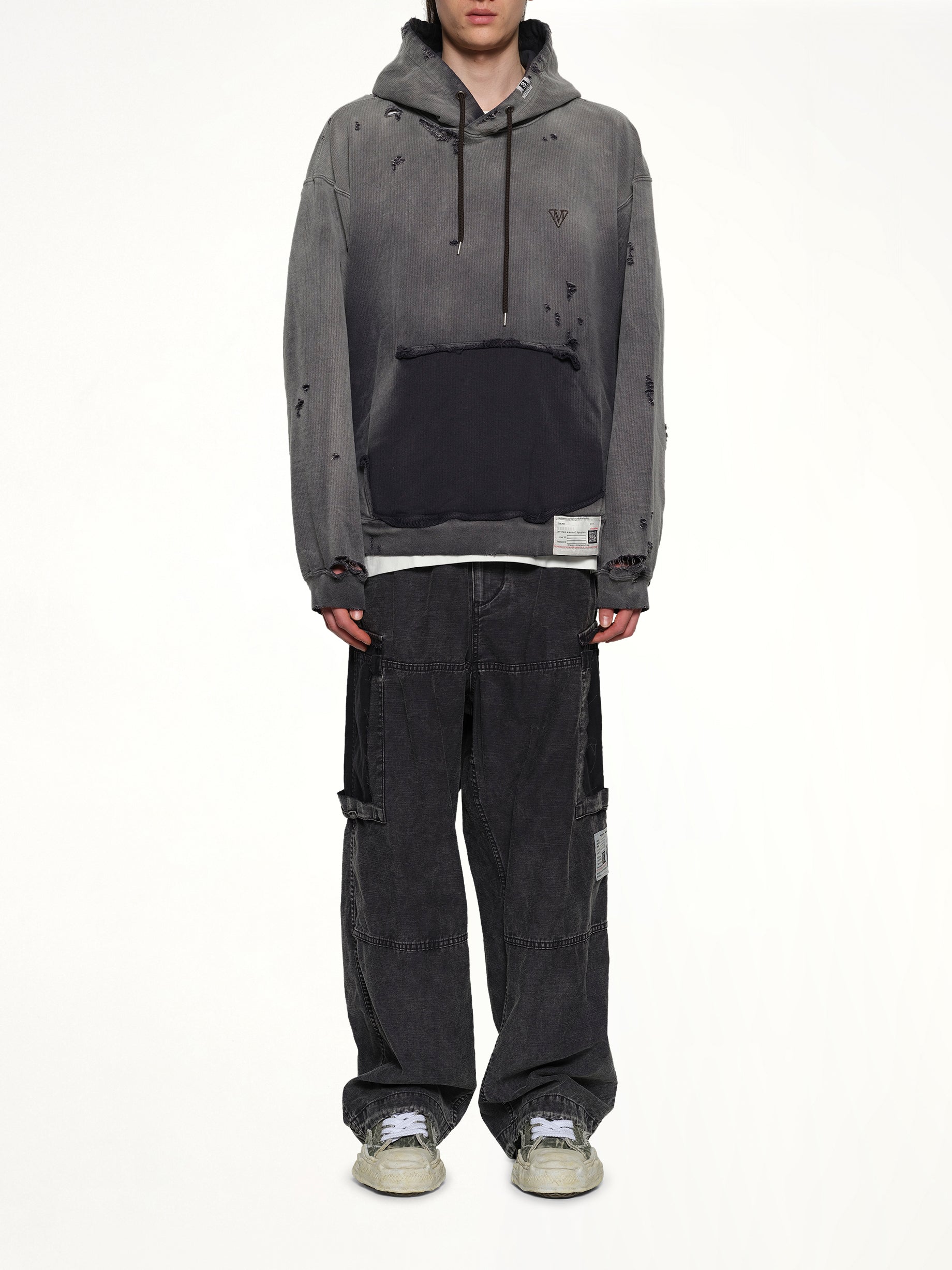 Sun Faded Hoodie in Black