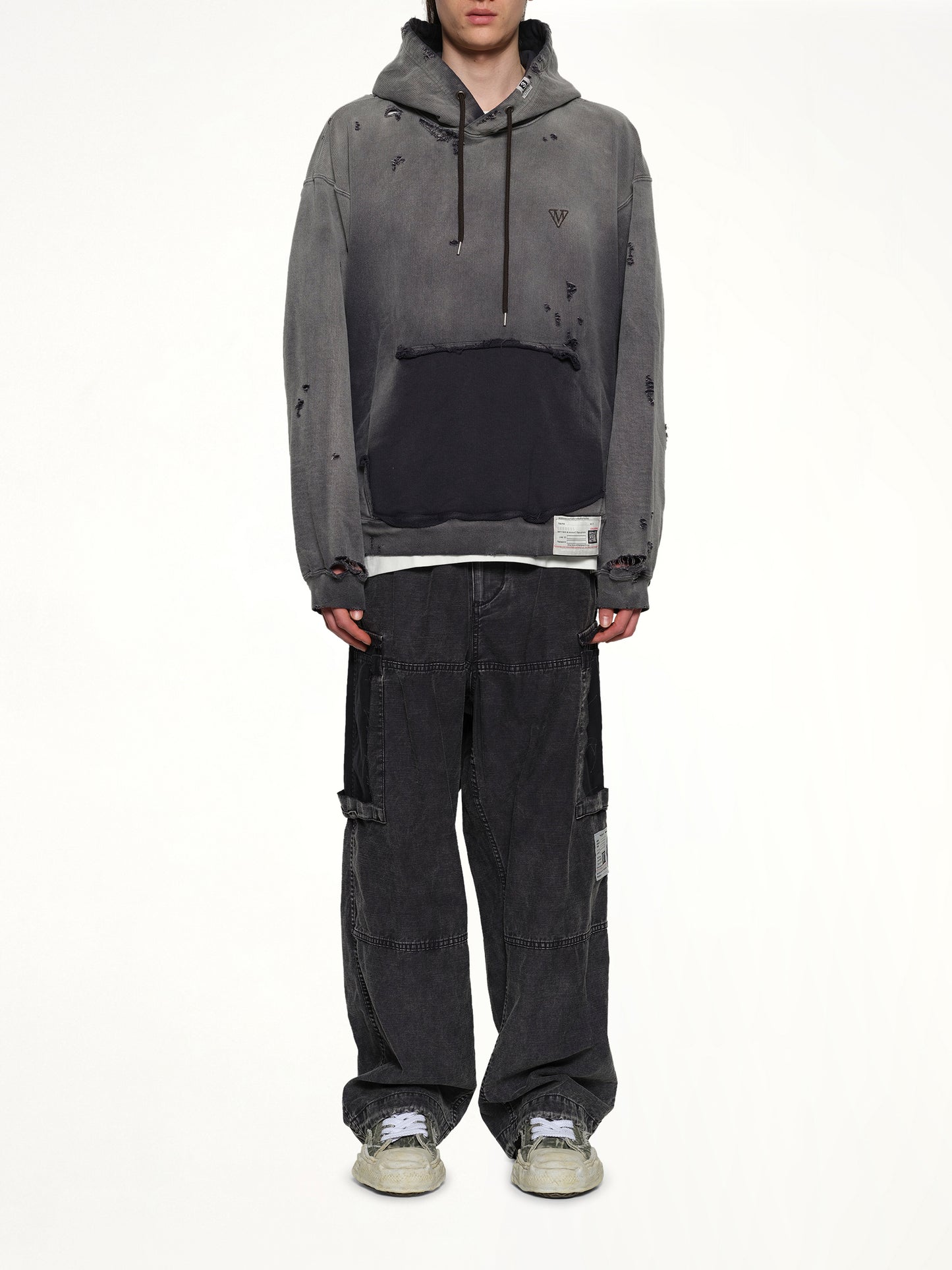 Sun Faded Hoodie in Black