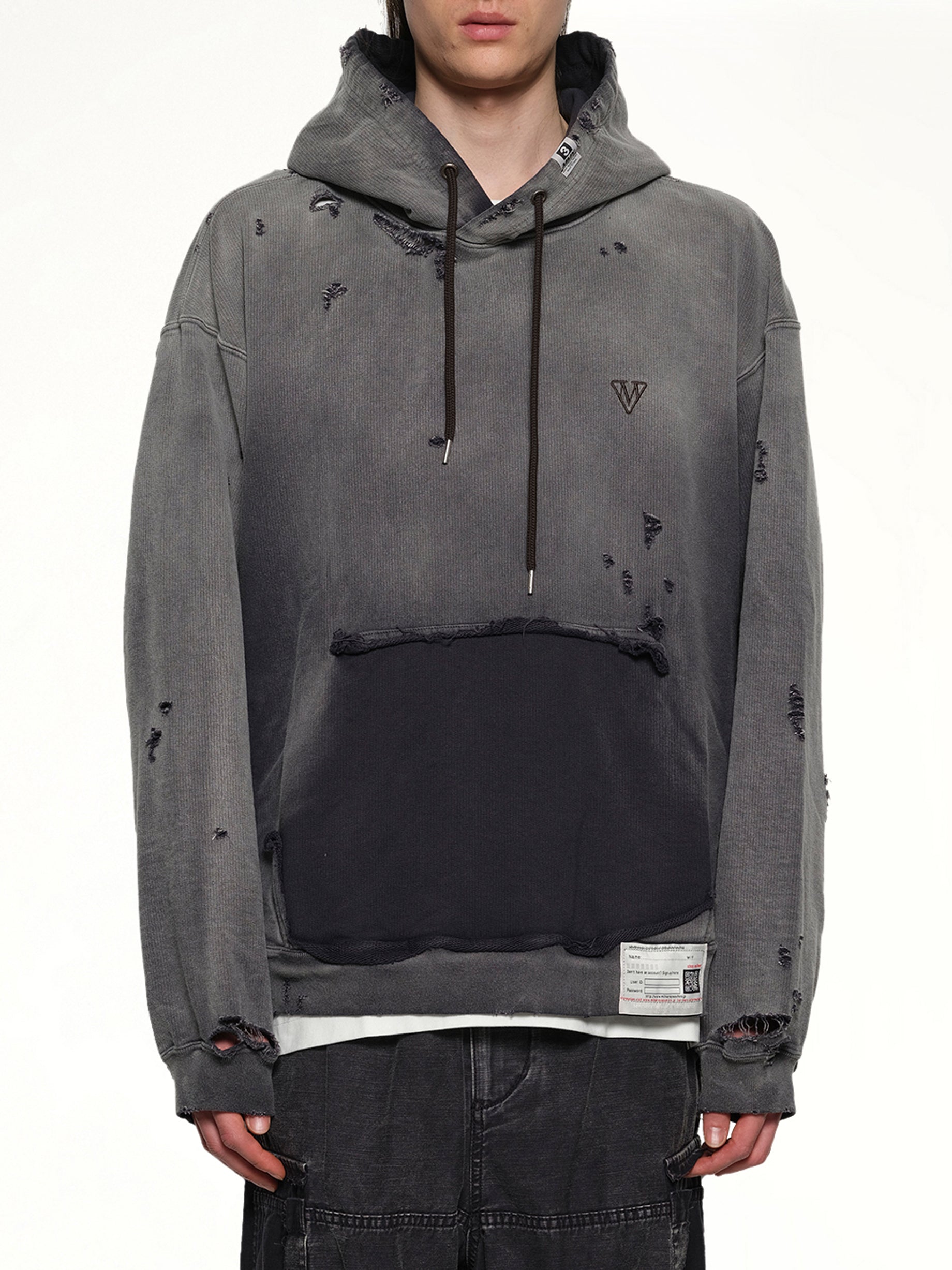 Sun Faded Hoodie in Black