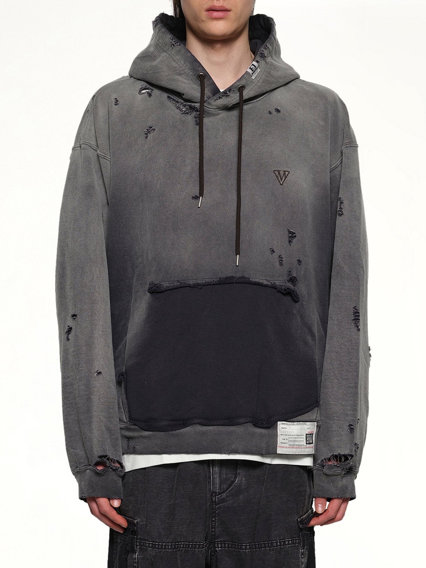 Sun Faded Hoodie in Black