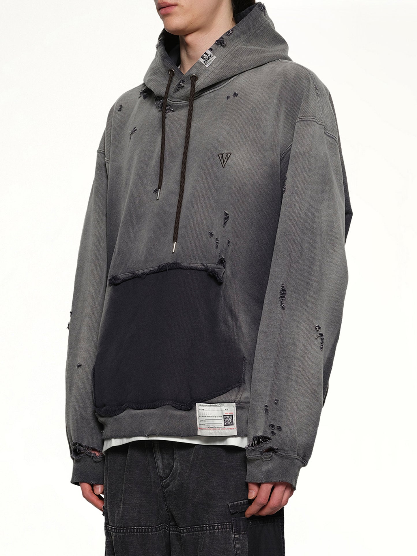 Sun Faded Hoodie in Black