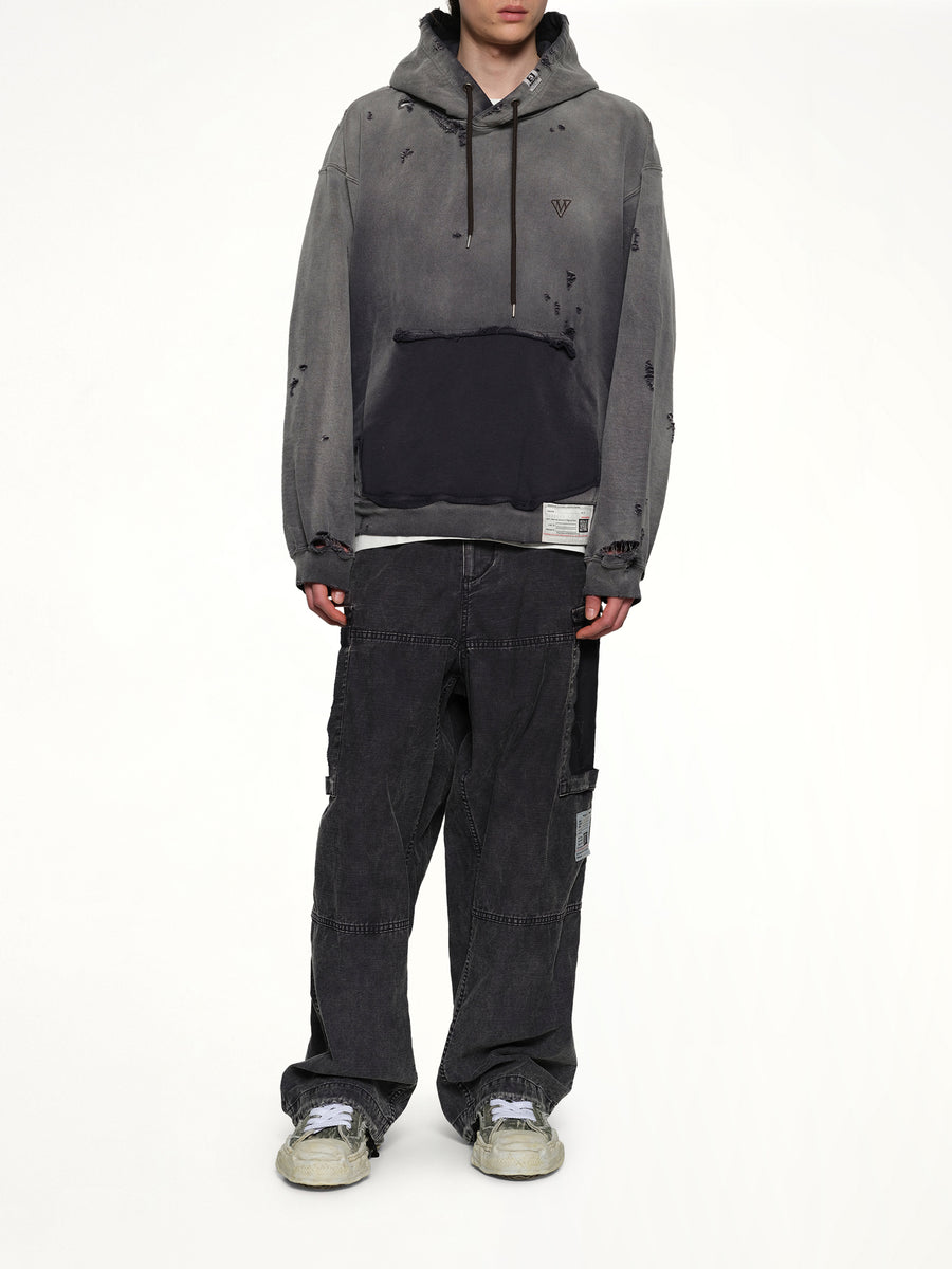 Sun Faded Hoodie in Black