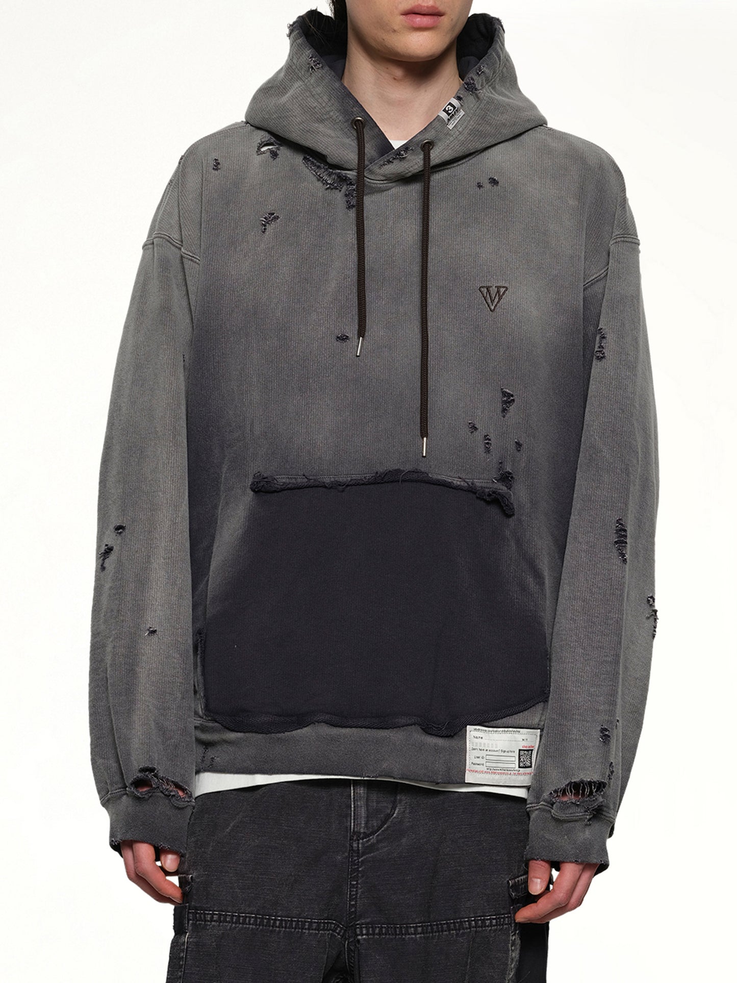 Sun Faded Hoodie in Black