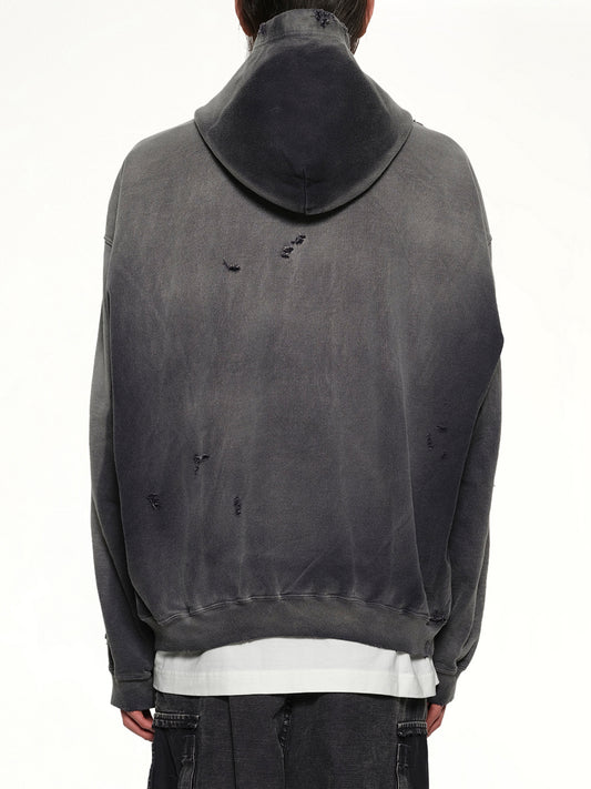 Sun Faded Hoodie in Black