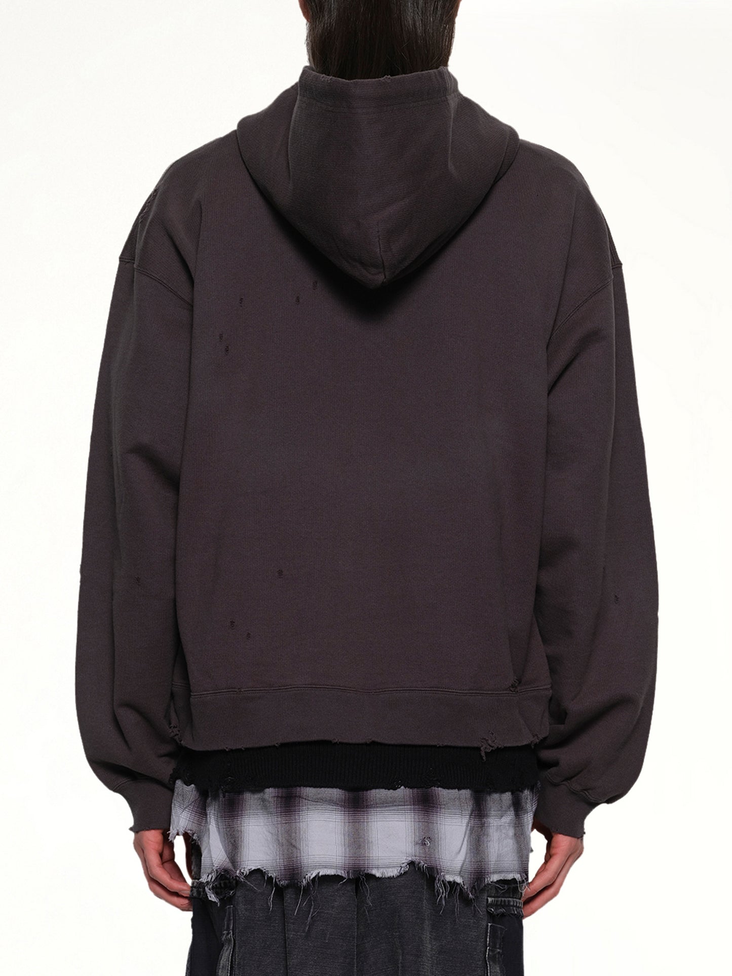 Triple Layered Half Zip Hoodie in Black