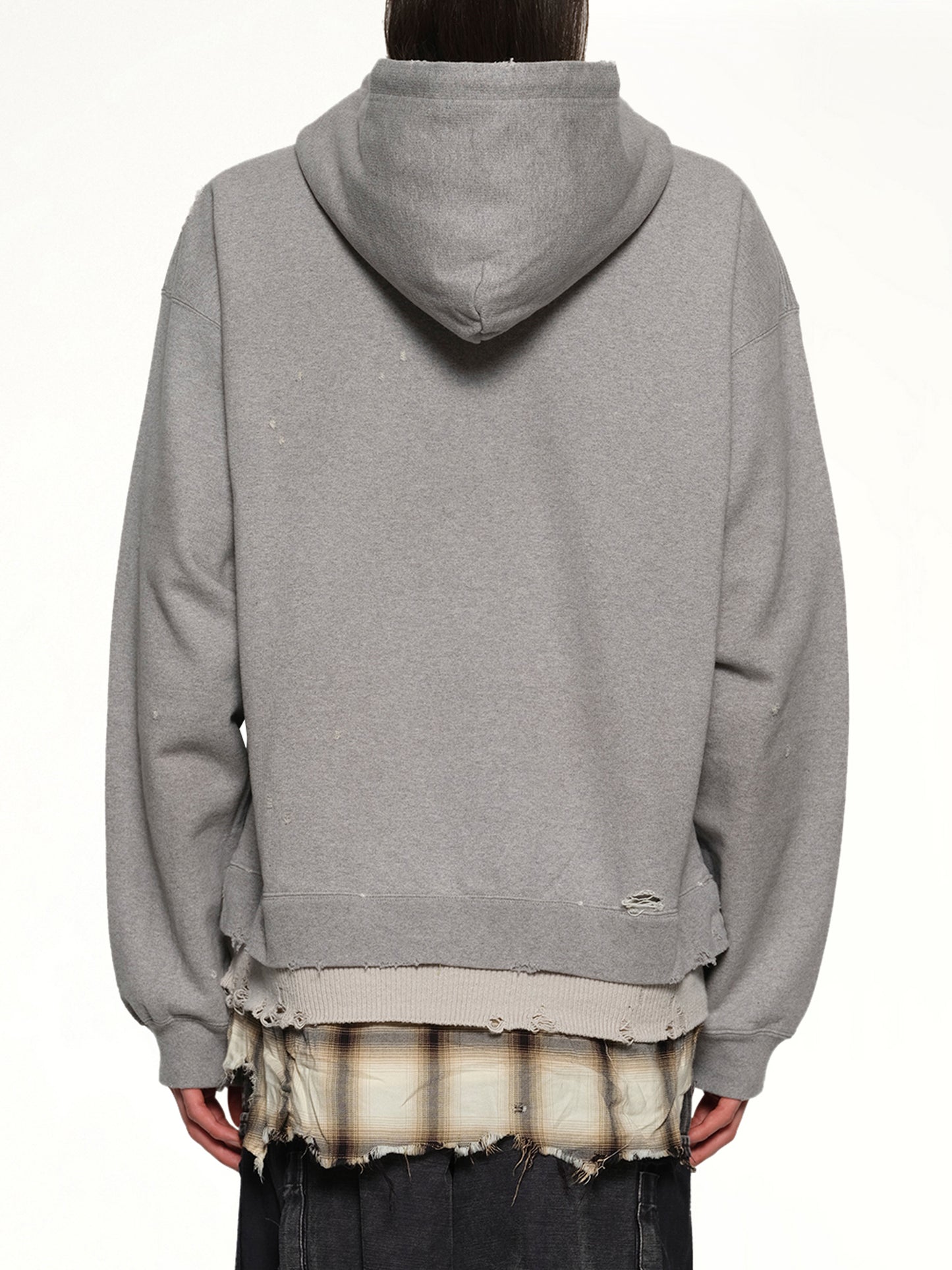 Triple Layered Half Zip Hoodie in Gray