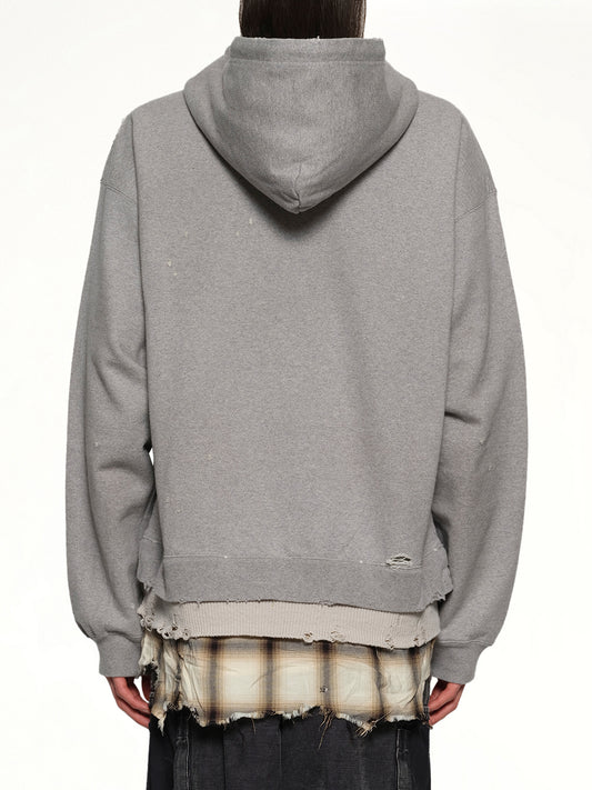 Triple Layered Half Zip Hoodie in Gray