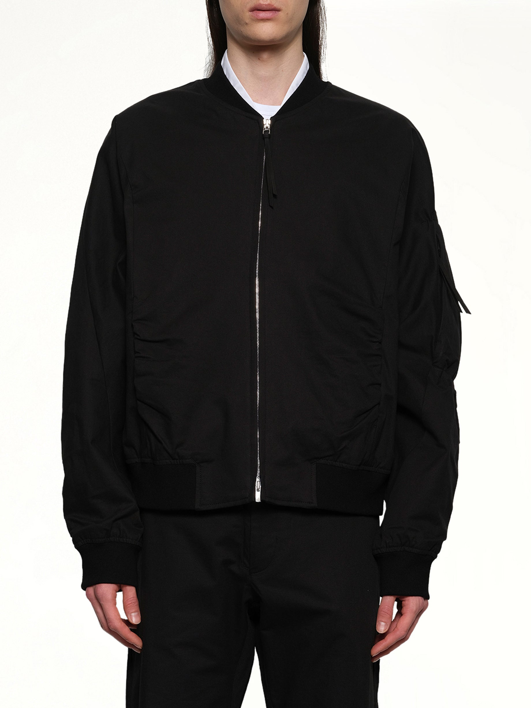 Shirring Bomber in Black