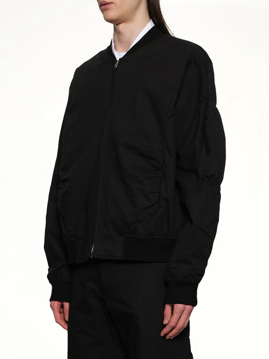 Shirring Bomber in Black
