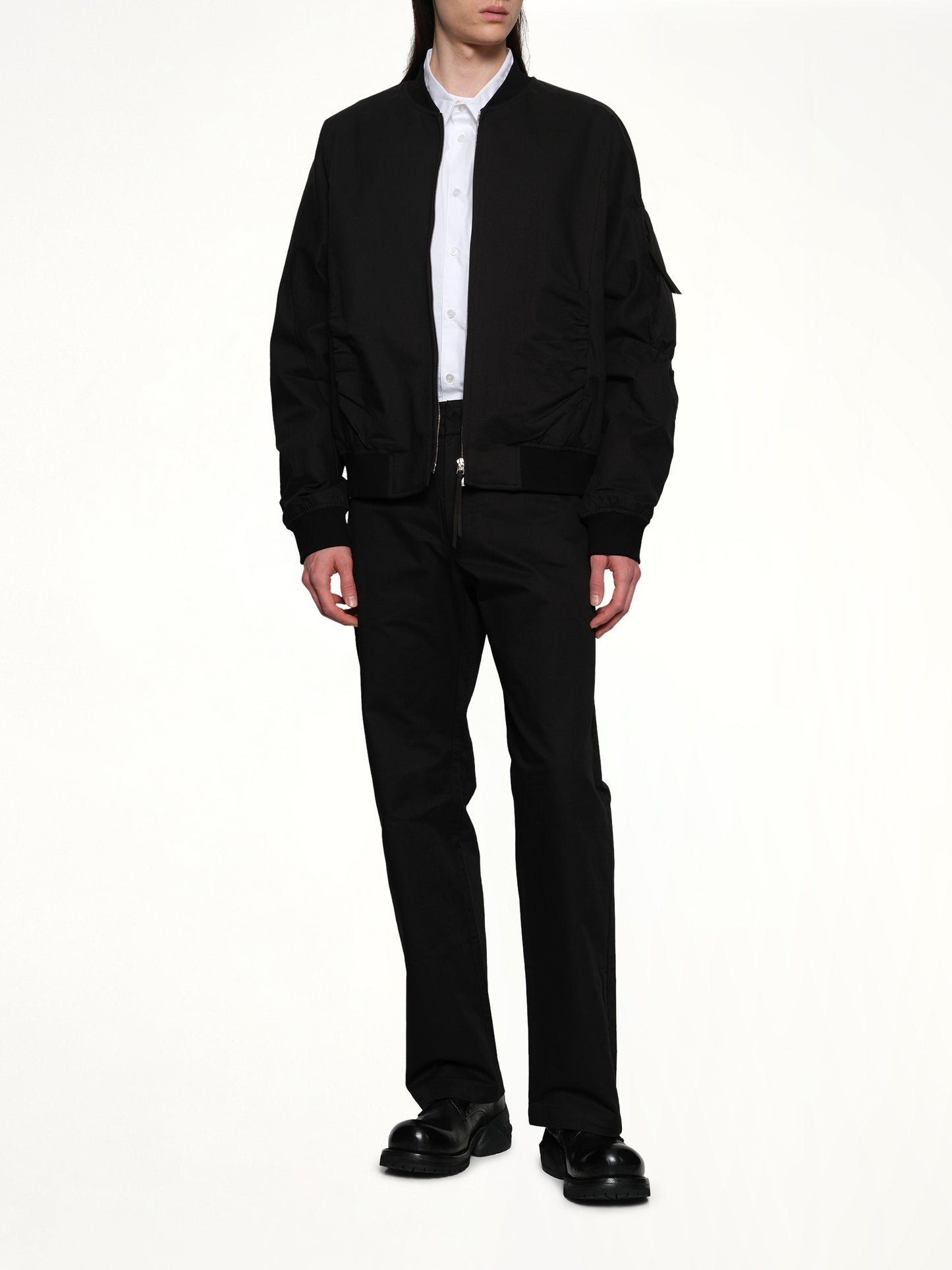 Shirring Bomber in Black