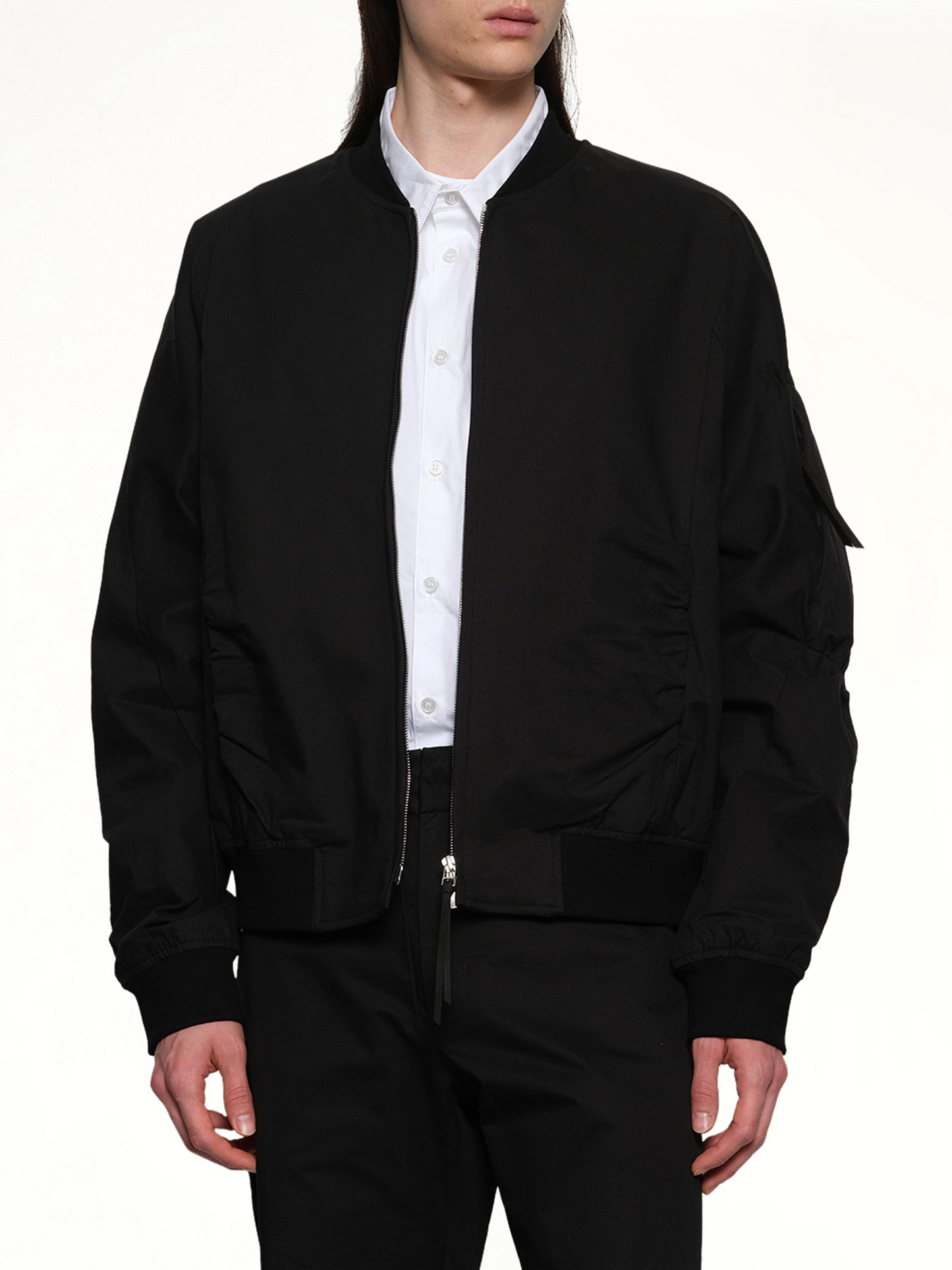 Shirring Bomber in Black